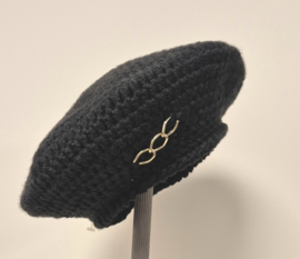 Gehaakte kinderbaret Chunky 12 - zwart