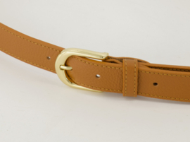 Damesriem classic grain art. Suus  - cognac/goudkleur