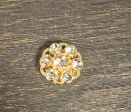 Button Cover/overzetknoop strass art. 5219 - goudkleur