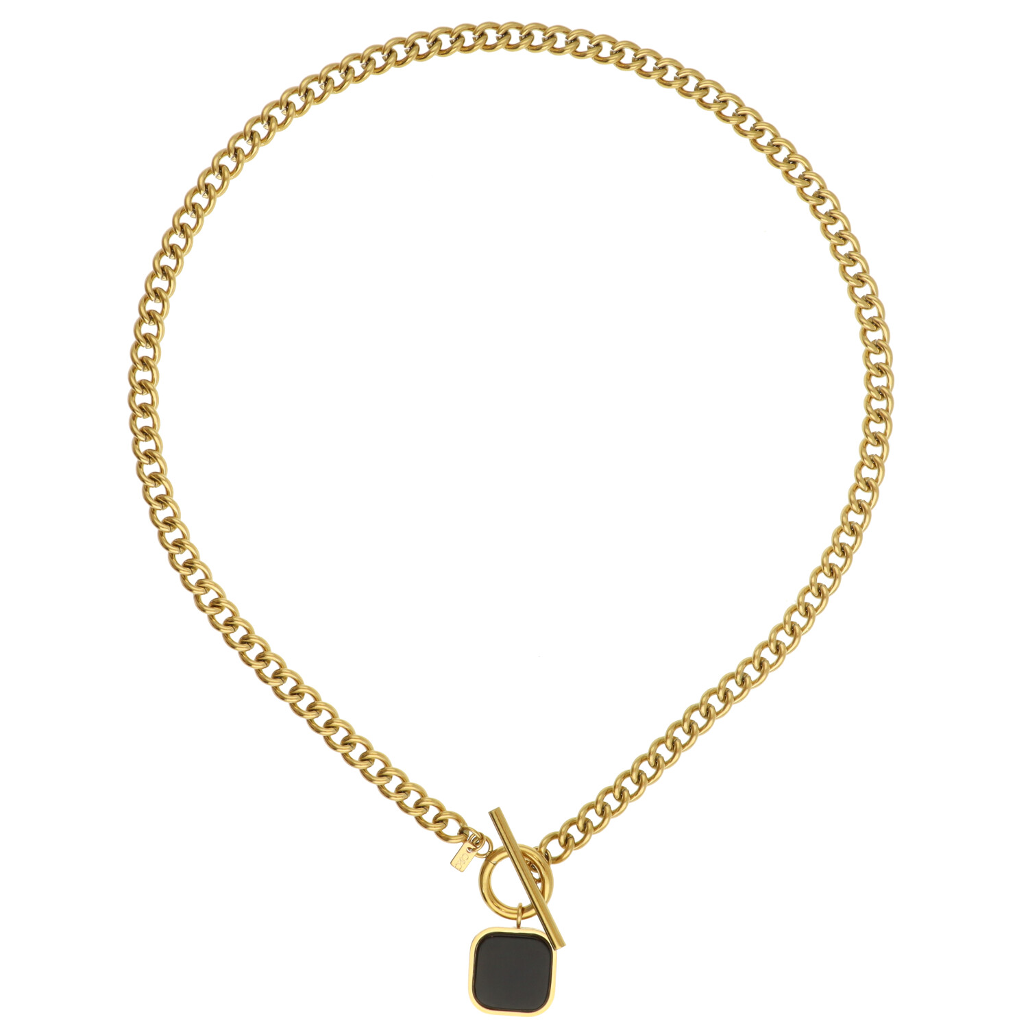 Camps & Camps ketting Square Stone art. 3S017_JT - goud/zwart