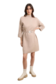 JH gebreide jurk met 3/4 mouw met strass art. 22016 - taupe
