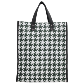 Beagles Shop & Go boodschappentas Pied-de-poule art. 47103 - zwart/wit
