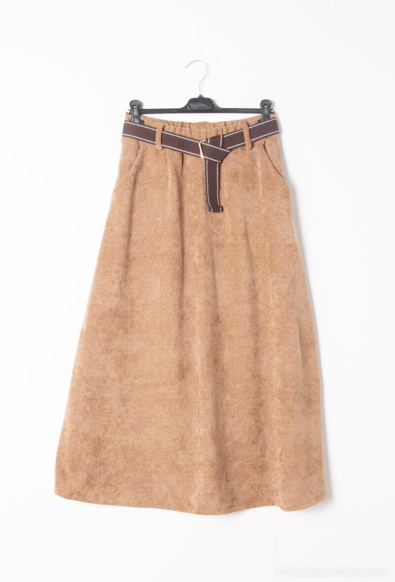 Luiz chenille rok art. 12194 - camel/cognac