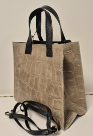 Giuliano hand- en schoudertas art. 2572 - taupe/zwart