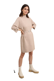 JH gebreide jurk met 3/4 mouw met strass art. 22016 - taupe