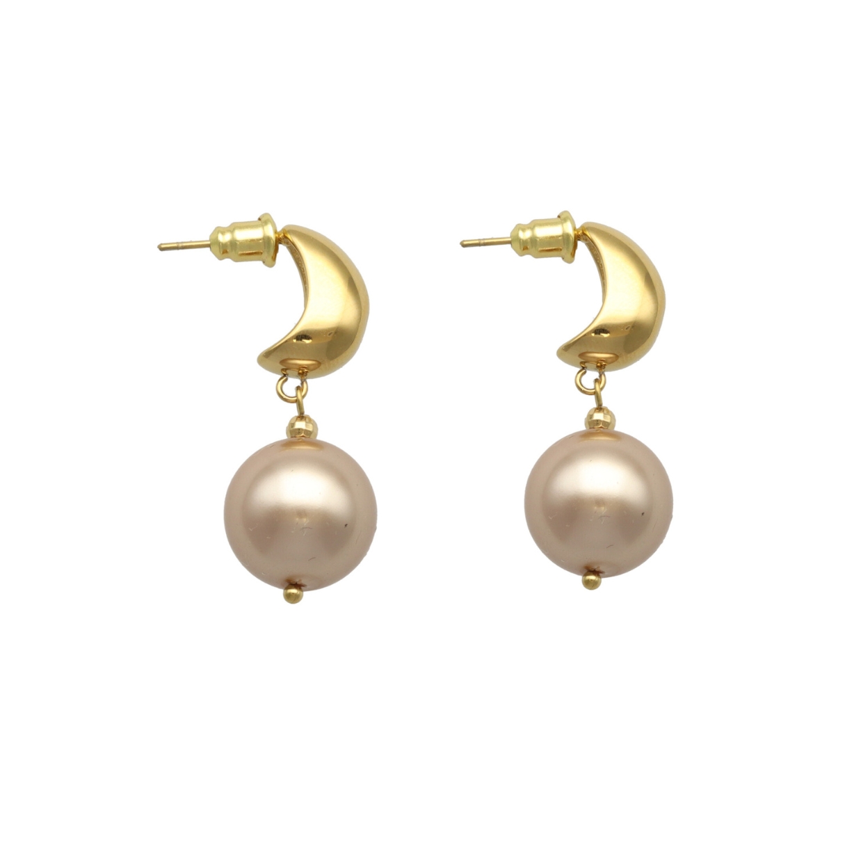 Camps & Camps oorstekers Pearl art. 2S163_PB - goud/lichtbruin