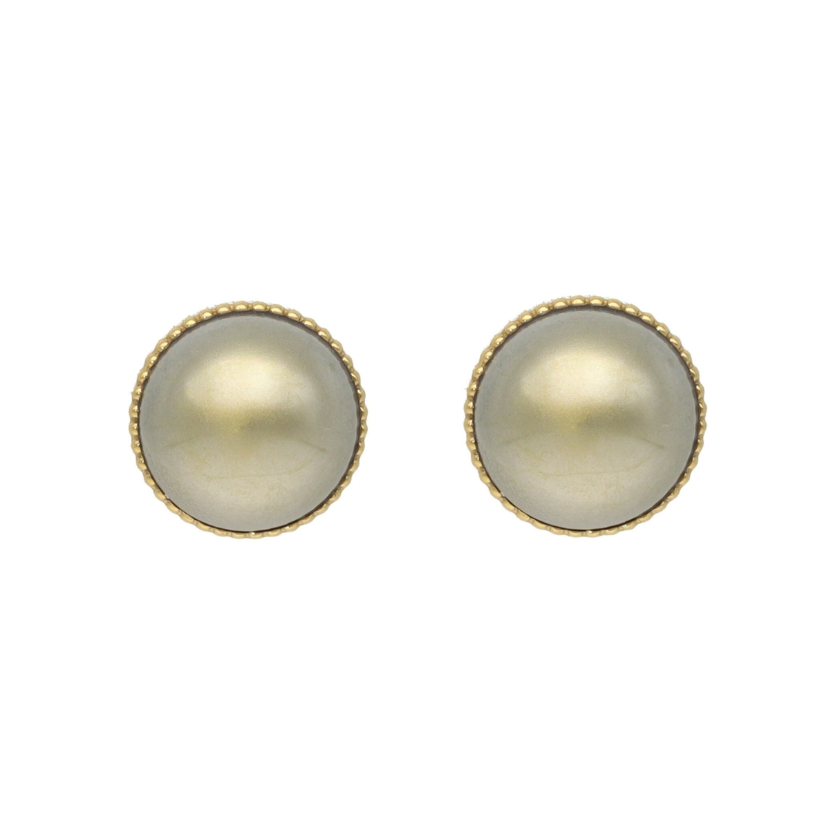 Camps & Camps oorstekers Pearl art. 2S164_PG - goud/grijsgroen