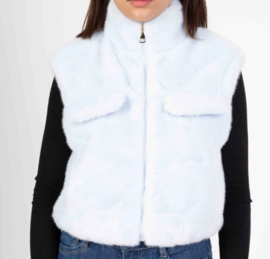 Bontgilet fake fur art. 55102 - lichtblauw