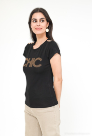 J&H T-shirt Chic Gold art. 5909 - zwart/goudkleur