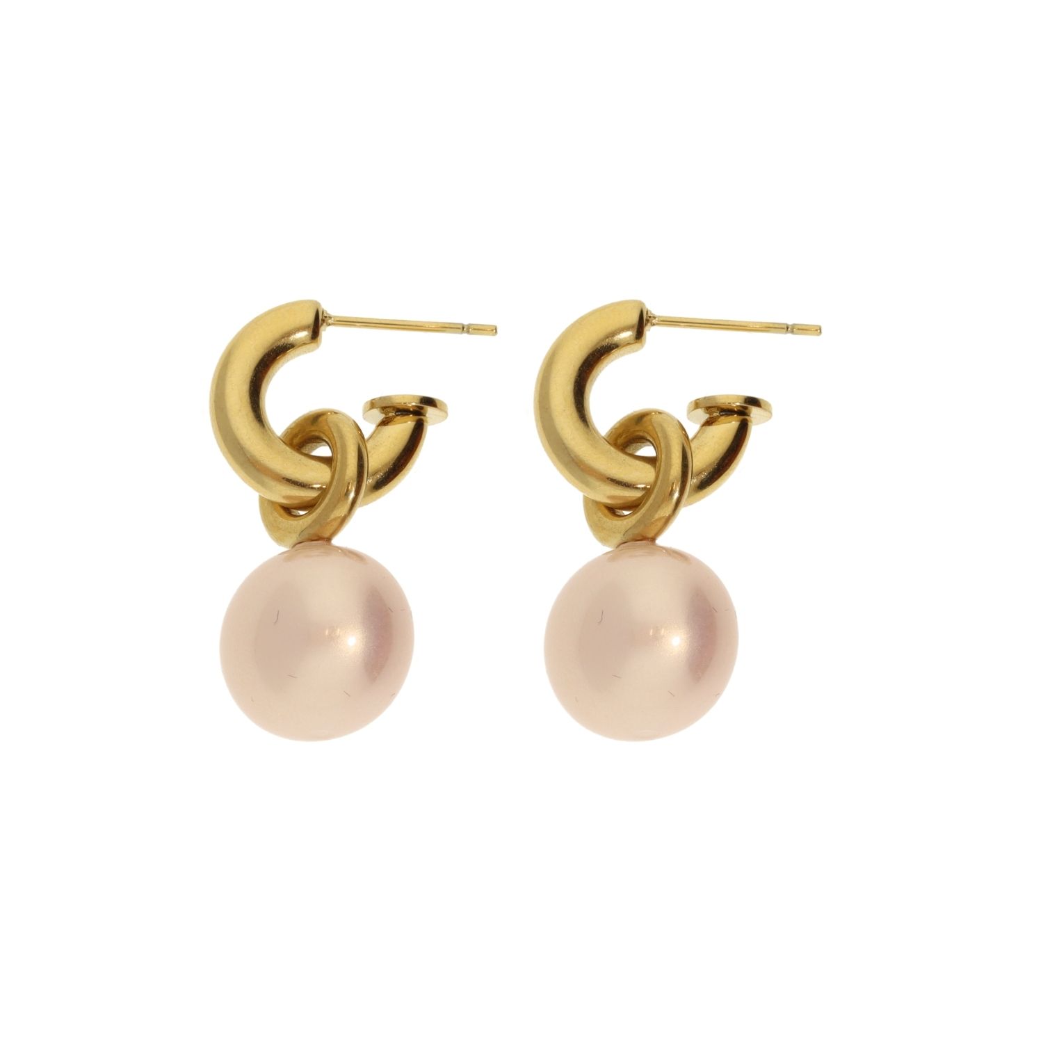 Camps & Camps oorstekers Oval Pearl art. 2S080_VR - champagne