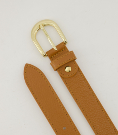 Damesriem classic grain art. Suus  - cognac/goudkleur