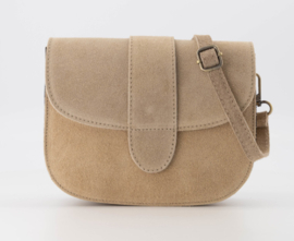 Schoudertas Maan suède art. 9459 - beige