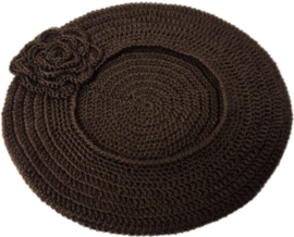 Gehaakte kinderbaret Mariska - donkerbruin
