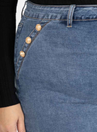 Rok stretchdenim Bestiny Button art. 1796 - blauw