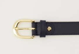 Damesriem classic grain art. Suus  - donkerblauw/goudkleur