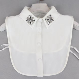Los kraagje Chiffon met facetstenen art. 2419 - wit
