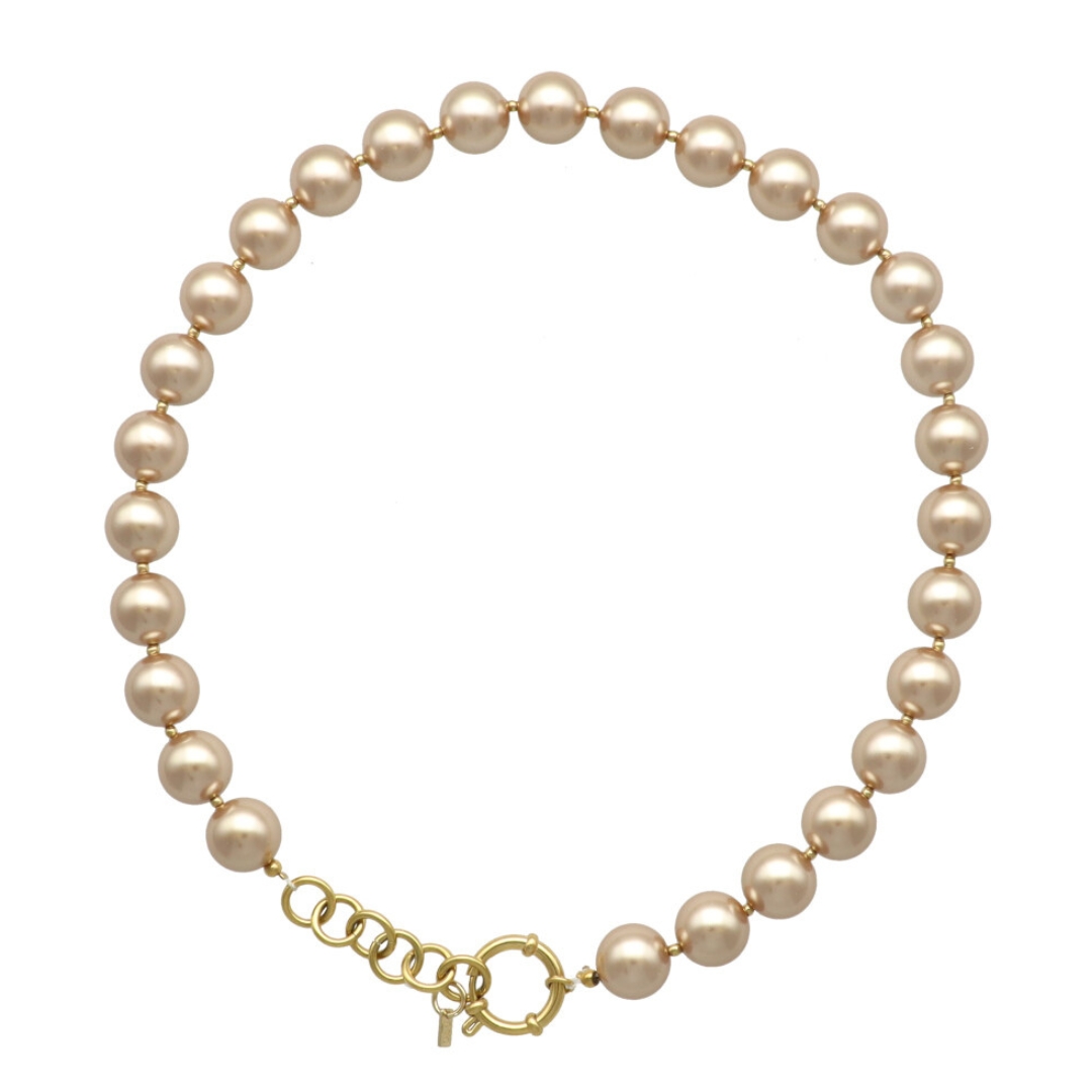 Camps & Camps ketting Pearls Brown art. 3S063_PB - goud/lichtbruin