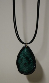 Lange ketting art. 8784 - zwart/groen