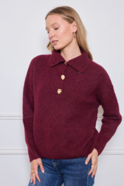 Clara gebreide trui art. P088 - burgundy