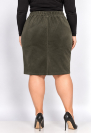 Rok suèdine Zip knielengte art. 3521 - groen