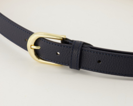 Damesriem classic grain art. Suus  - donkerblauw/goudkleur