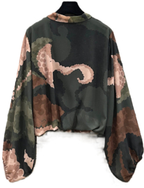 Damesblouse/top Aniella art. 8808 - groen/bruin