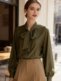 Damesblouse Bow-tie art. 27160 - groen