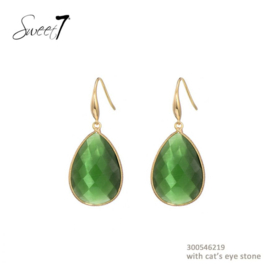 Sweet7 oorbellen art. 5462 - groen/goud