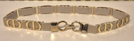 Damesriem elastisch met D-schakels art. 3500 - goud/goud