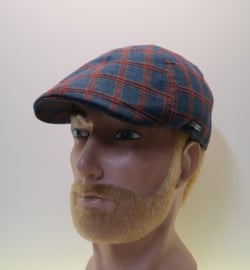 Stetson Texas Linen flatcap art. 6613301 - blauw/rood