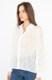 Damesblouse met bladmotief art. 9178 - wit