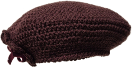Gehaakte kinderbaret Nora 12 - burgundy