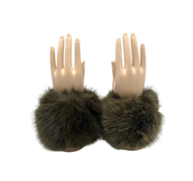 Polswarmer Wrist Cuff fake fur long art. 843-8 - groen
