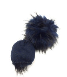 Polswarmer Wrist Cuff fake fur long art. 343 - navy