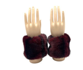 Polswarmer Wrist Cuff fake fur art. 821-4 - burgundy