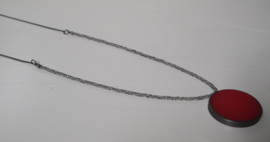 Lange ketting art. 1162 - donkerzilver/grijs/donkerroze
