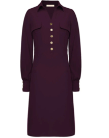 TRIPLE NINE korte jurk art. JK-51810 - aubergine / deep purple