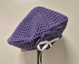 Gehaakte kinderbaret Noor 12 - paars