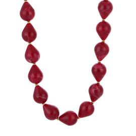 Kralenketting Jeanne art. 19397 - rood gemarmerd
