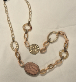 Ketting lang art. 4005 - oudroze/goudkleur