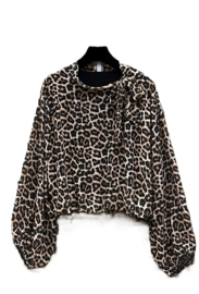 Damesblouse/top Aniella Leopard art. 8809 - beige/zwart