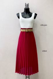 ES plissérok Lois uni art. 6323 -donkerrood