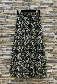 ES plissérok Lorris leopard art. 6088 - groen/beige/zwart