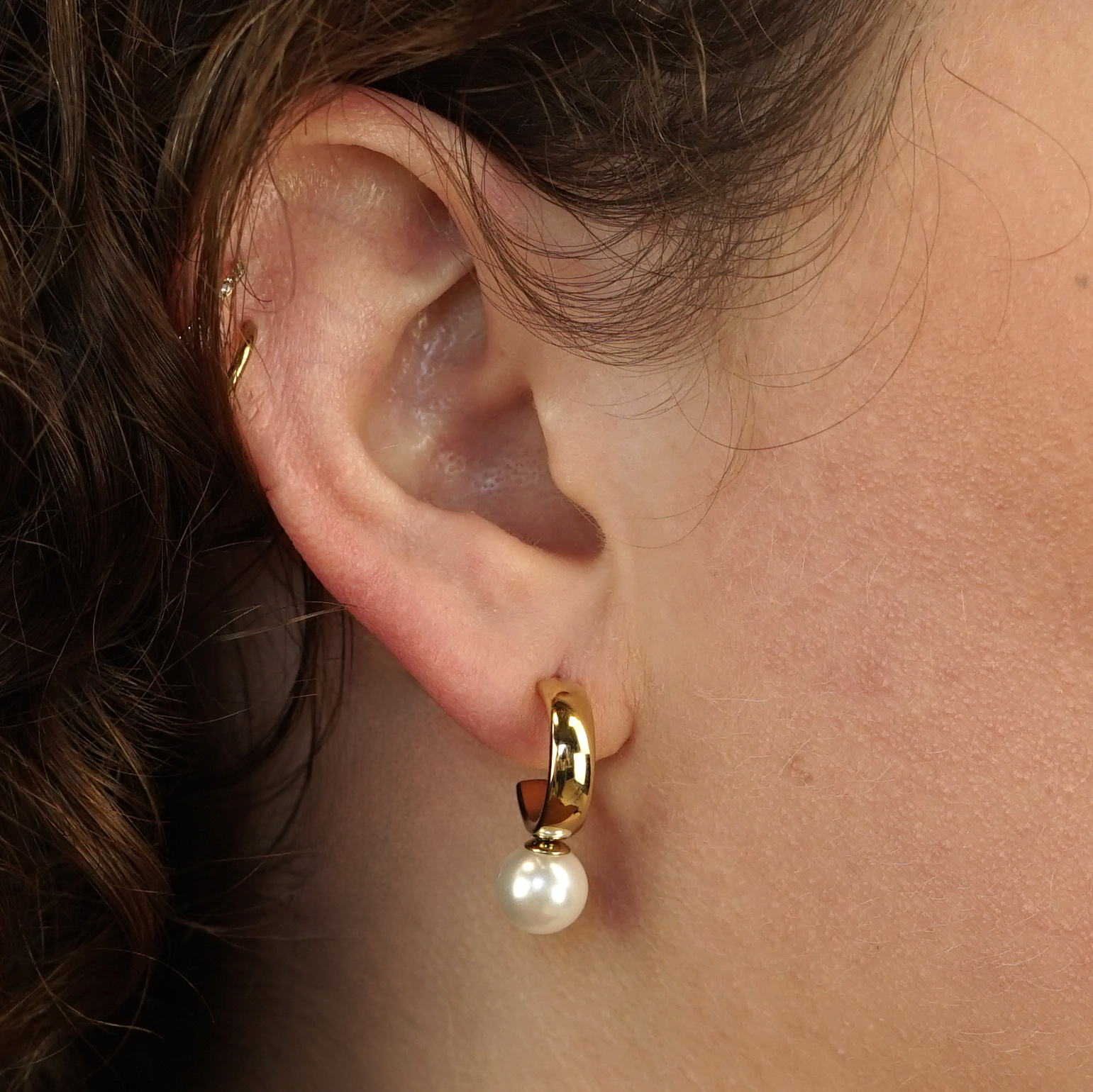 Camps & Camps oorstekers Pearl art. 2S163_PE - goud/wit
