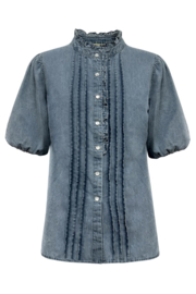 TRIPLE NINE damesblouse Jeans art. BLS-5917 - jeansblauw