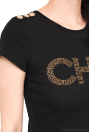 J&H T-shirt Chic Gold art. 5909 - zwart/goudkleur