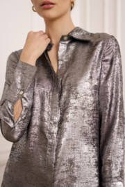 CHOKLATE damesblouse Lea Metallic art. 8091 - zilverkleur