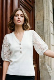 Top korte mouw Lacy Rosa art. 3248 - wit
