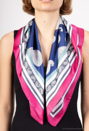 Marco luxe vierkante shawl 70 x 70 art. 1355 - fuchsia/blauw