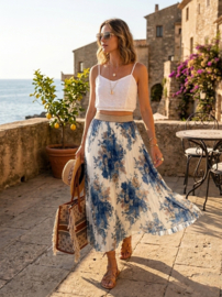 Rok plissé art. 1357 - beige/blauw